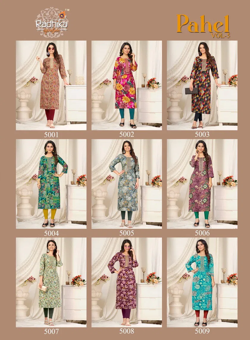 Radhika Pahel Vol 5 Printed Kurtis Catalog